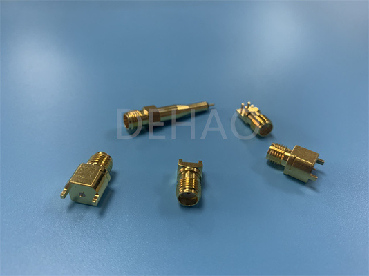 O ouro do conector coaxial de SMA 2,92 RF chapeou o isolador feito sob encomenda das peças PTFE de PTFE