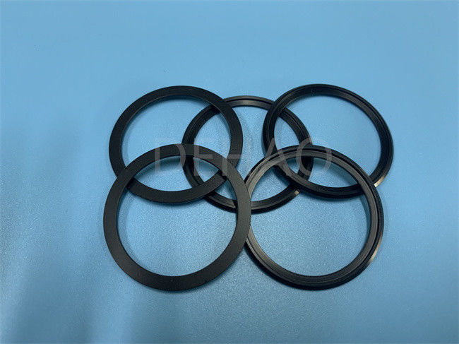 POM Acetal Copolymer Baffle Ring preto que desliza a gaxeta Ring Washer Seal da luva